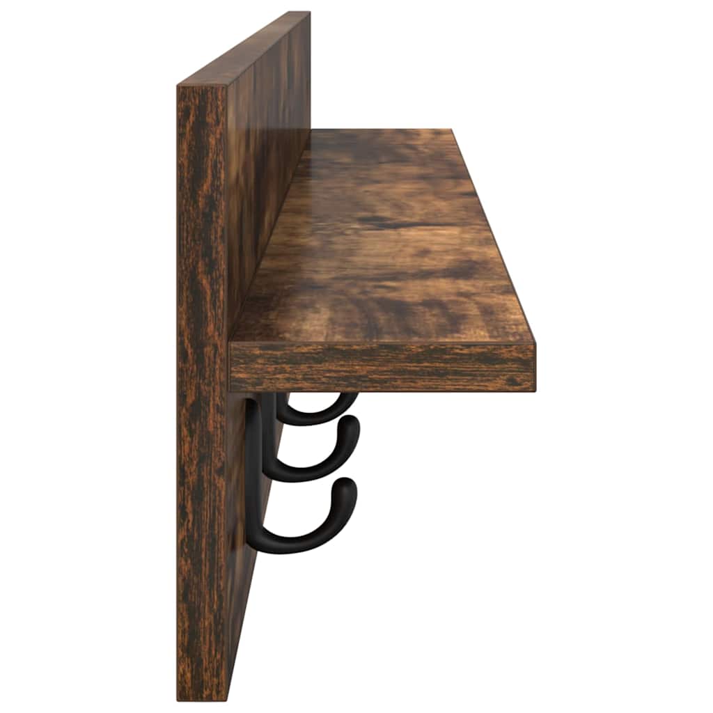 Wall-Mounted Coat Rack Smoked Oak 100 x 10.5 x 18 cm
