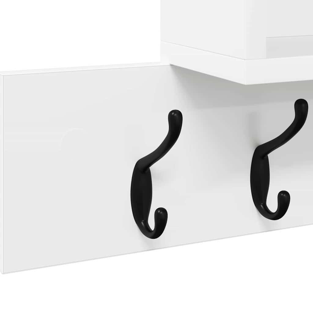 Wall-Mounted Coat Rack White 100 x 12 x 43.5 cm Engineered wood