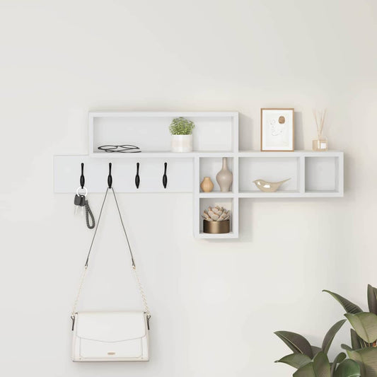 Wall-Mounted Coat Rack White 100 x 12 x 43.5 cm Engineered wood