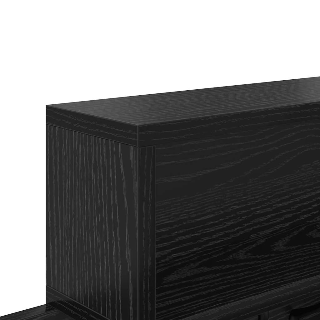 Wall-Mounted Coat Rack with Shelf Black Oak 100 x 12 x 43.5 cm