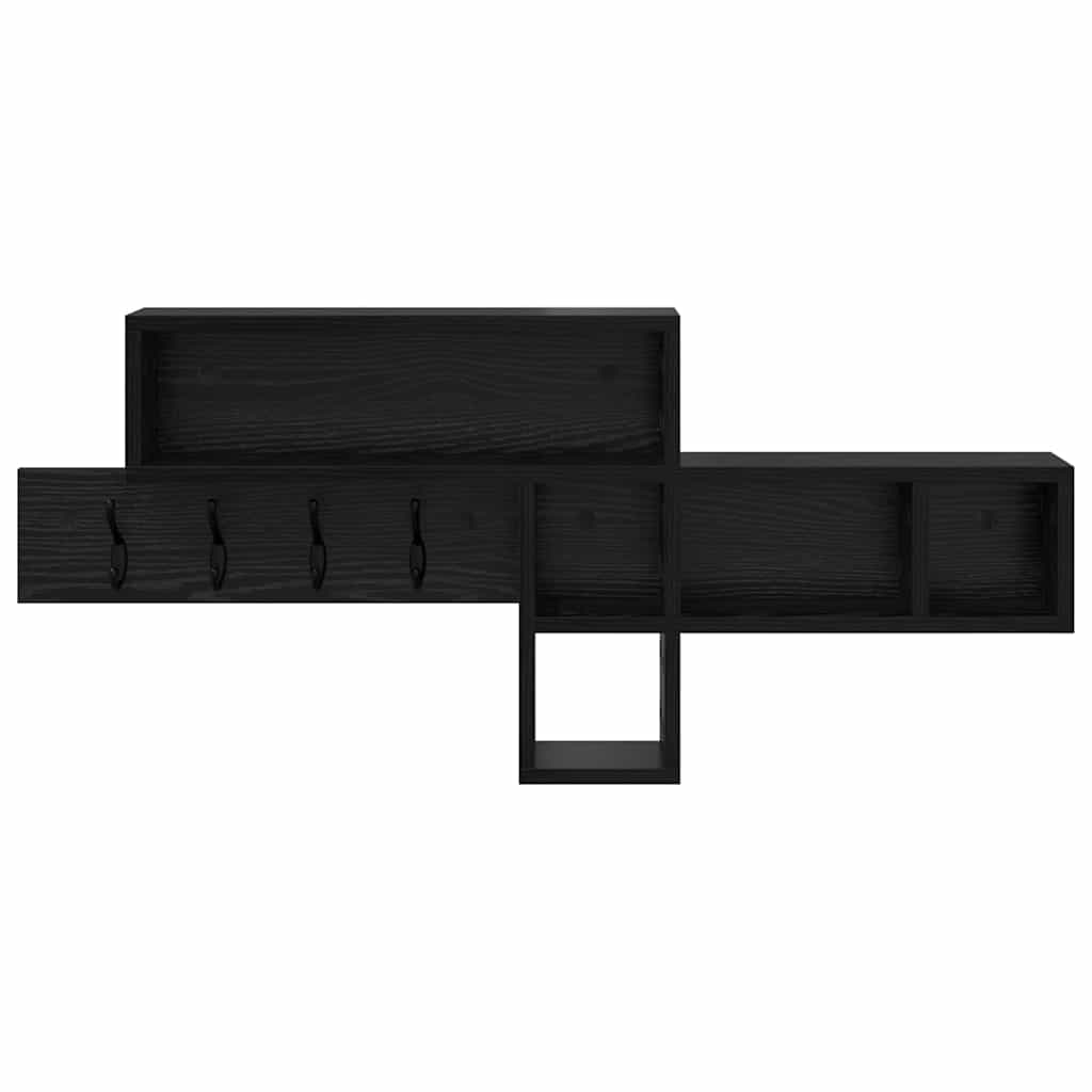 Wall-Mounted Coat Rack Wall-Mounted Black Oak Engineered wood