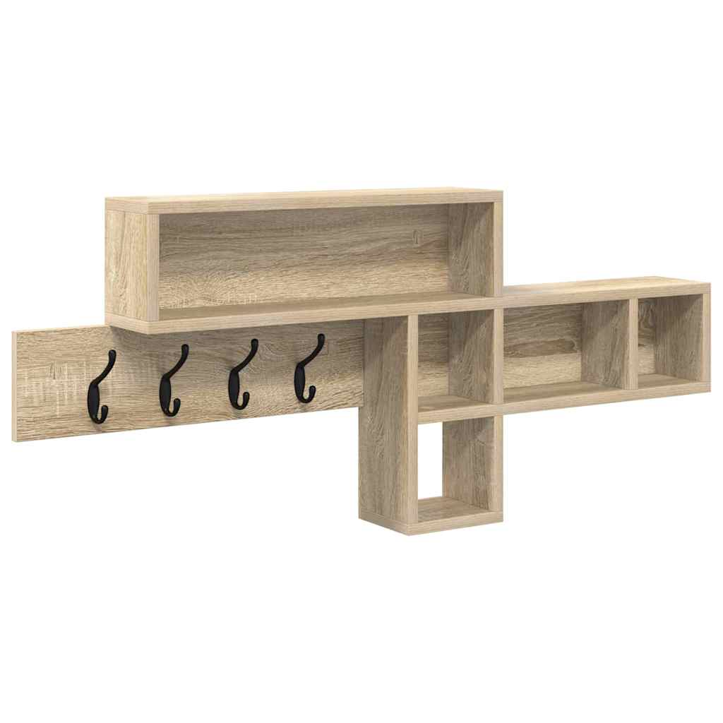 Wall-Mounted Coat Rack with Shelf Sonoma Oak 100 x 12 x 43.5 cm