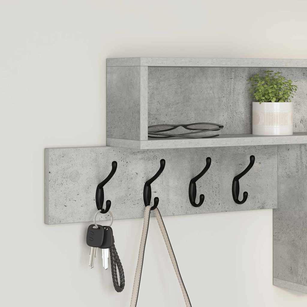 Wall-Mounted Coat Rack Concrete Grey 100 x 12 x 43.5 cm