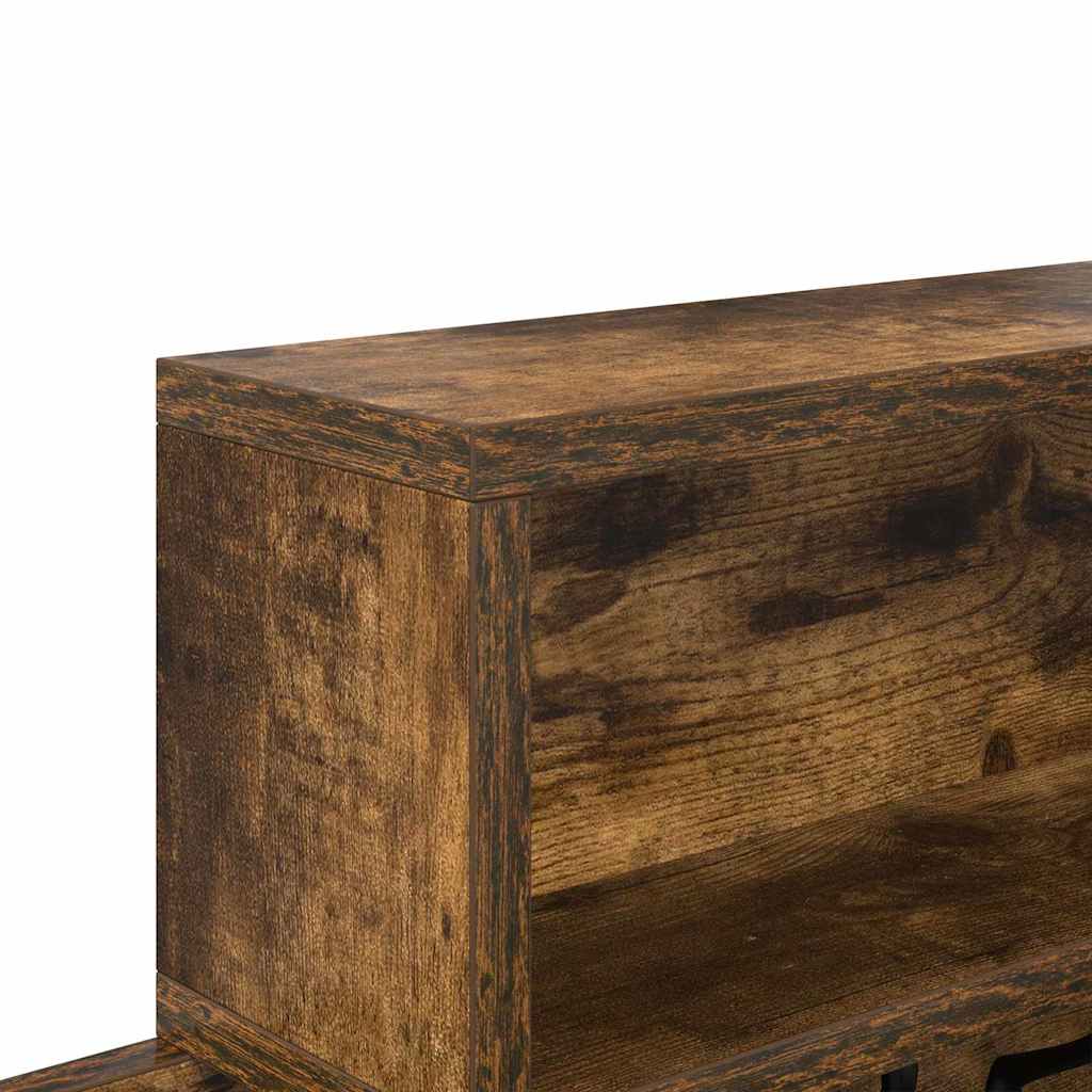 Wall-Mounted Coat Rack with Shelf Smoked Oak 100 x 12 x 43.5 cm
