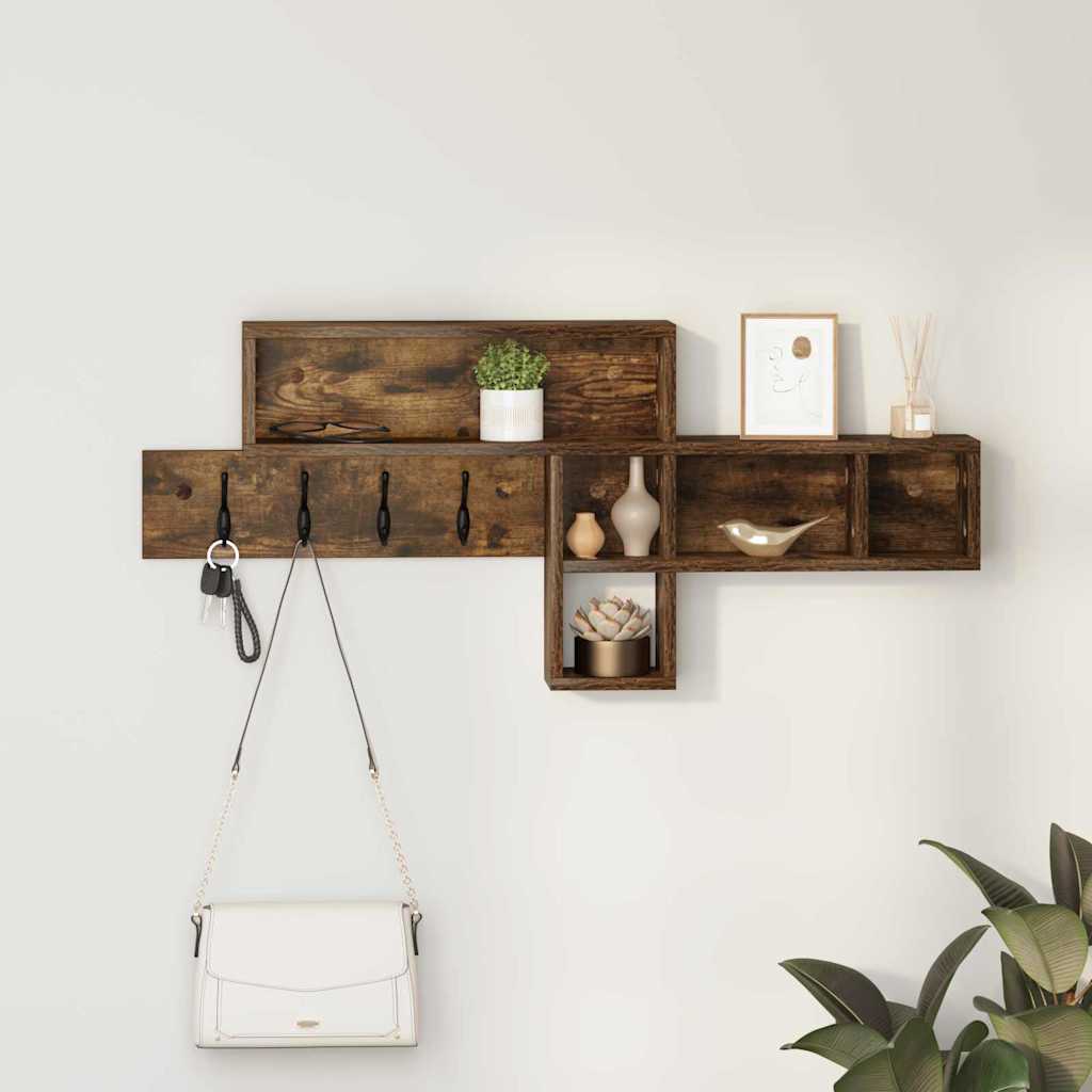 Wall-Mounted Coat Rack Wall-Mounted Smoked Oak Engineered wood