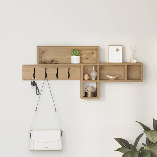 Wall-Mounted Coat Rack Artisan Oak 100 x 12 x 43.5 cm