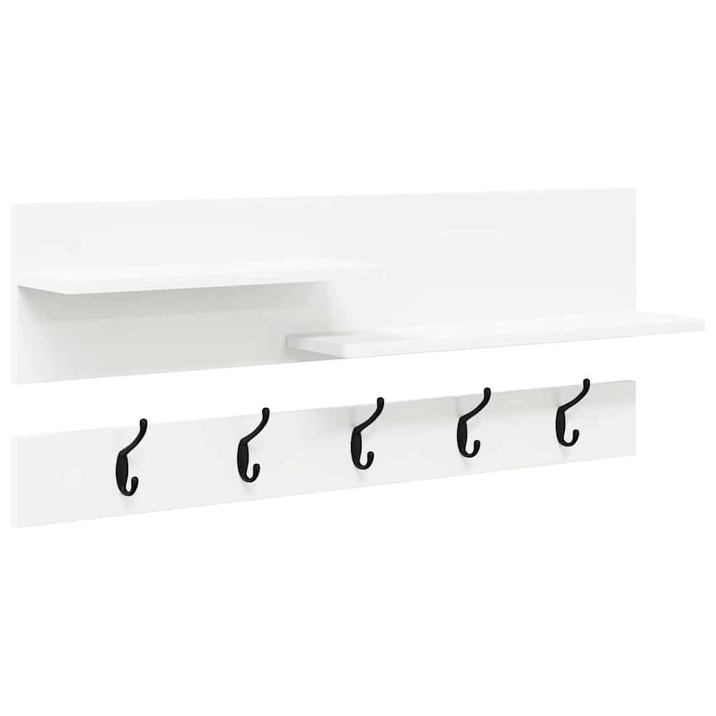 Wall-Mounted Coat Rack White 90 x 15 x 36 cm Engineered wood