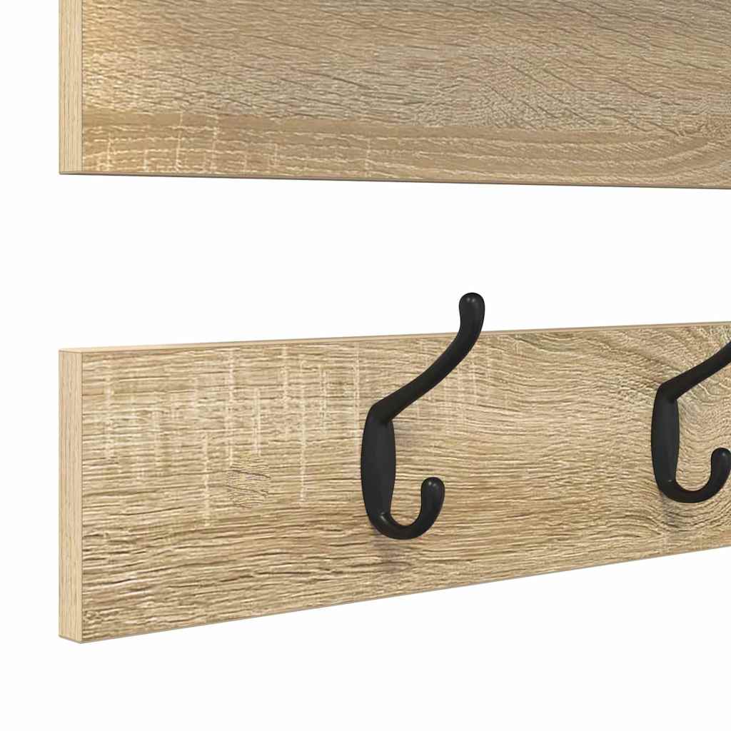 Wall-Mounted Coat Rack with Shelf Sonoma Oak 90 x 15 x 36 cm