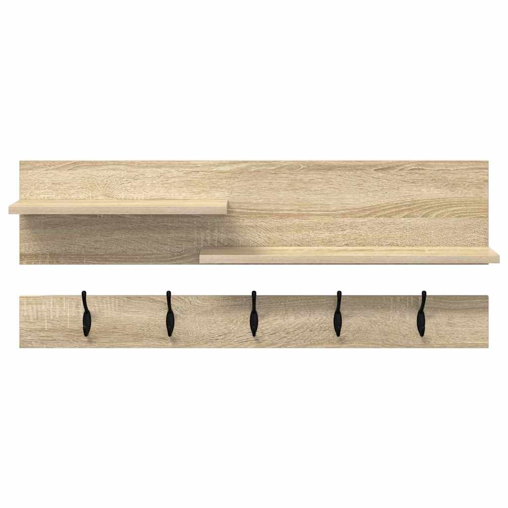 Wall-Mounted Coat Rack with Shelf Sonoma Oak 90 x 15 x 36 cm