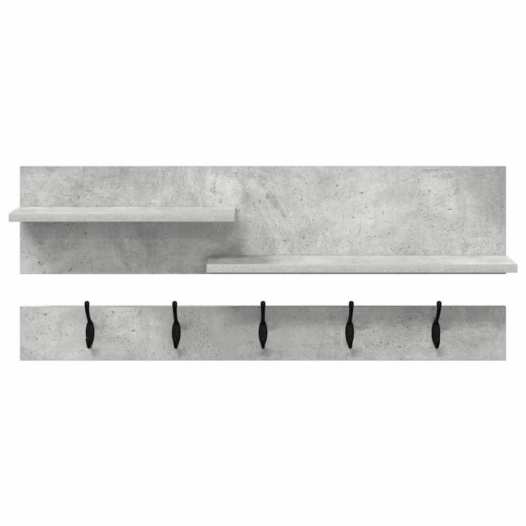 Wall-Mounted Coat Rack with Shelf Concrete Grey 90 x 15 x 36 cm