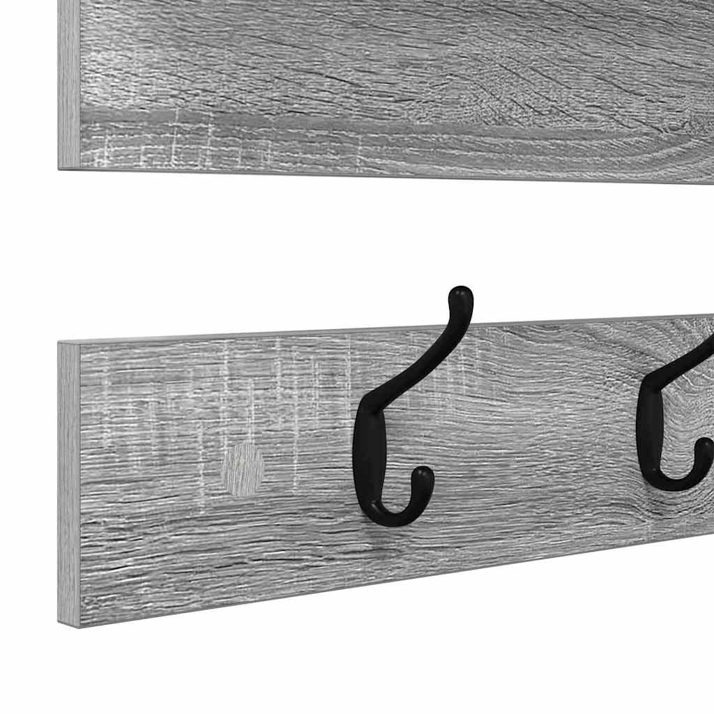 Wall-Mounted Coat Rack with Shelf Grey Sonoma 90 x 15 x 36 cm