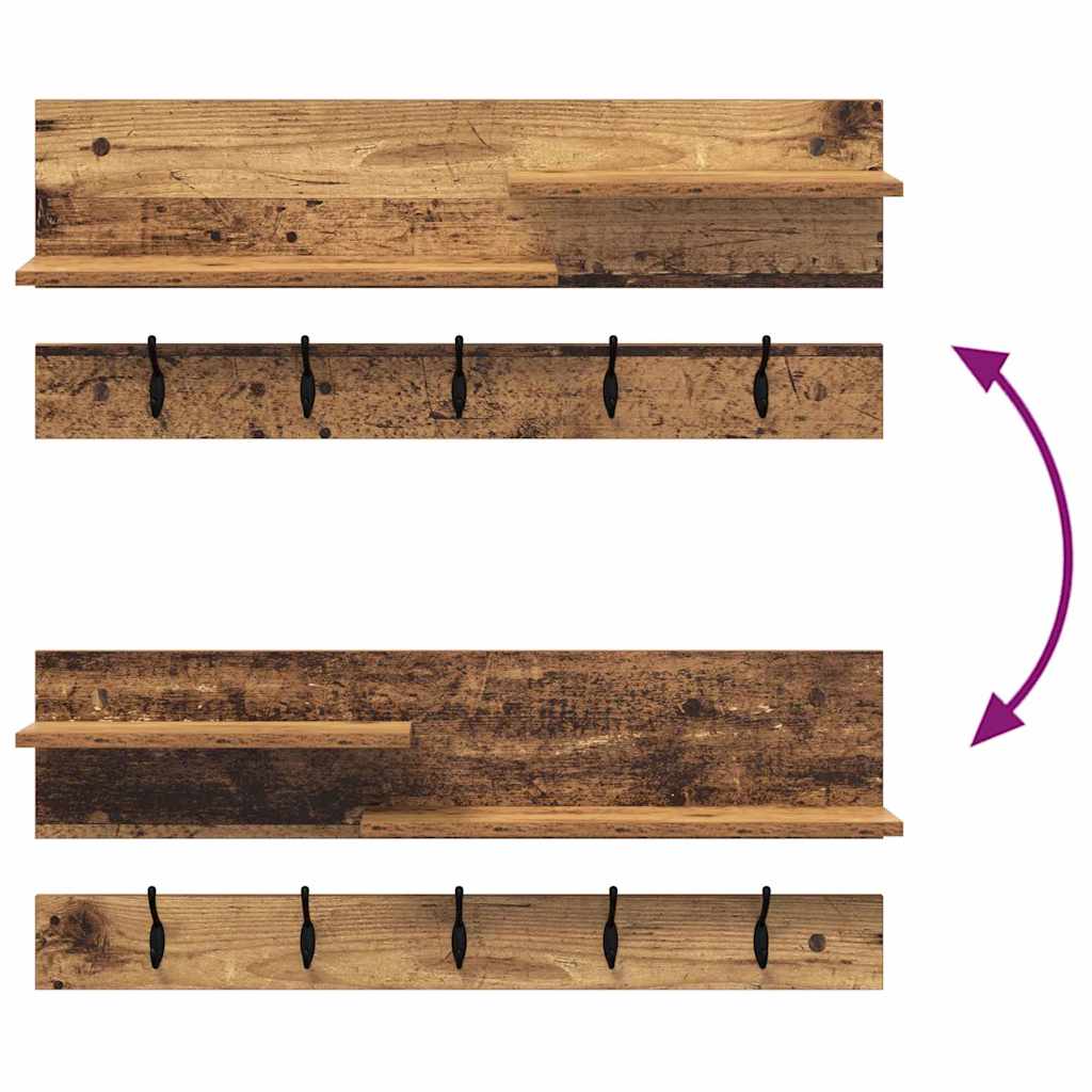 Wall-Mounted Coat Rack Old Wood 90 x 15 x 36 cm Engineered wood