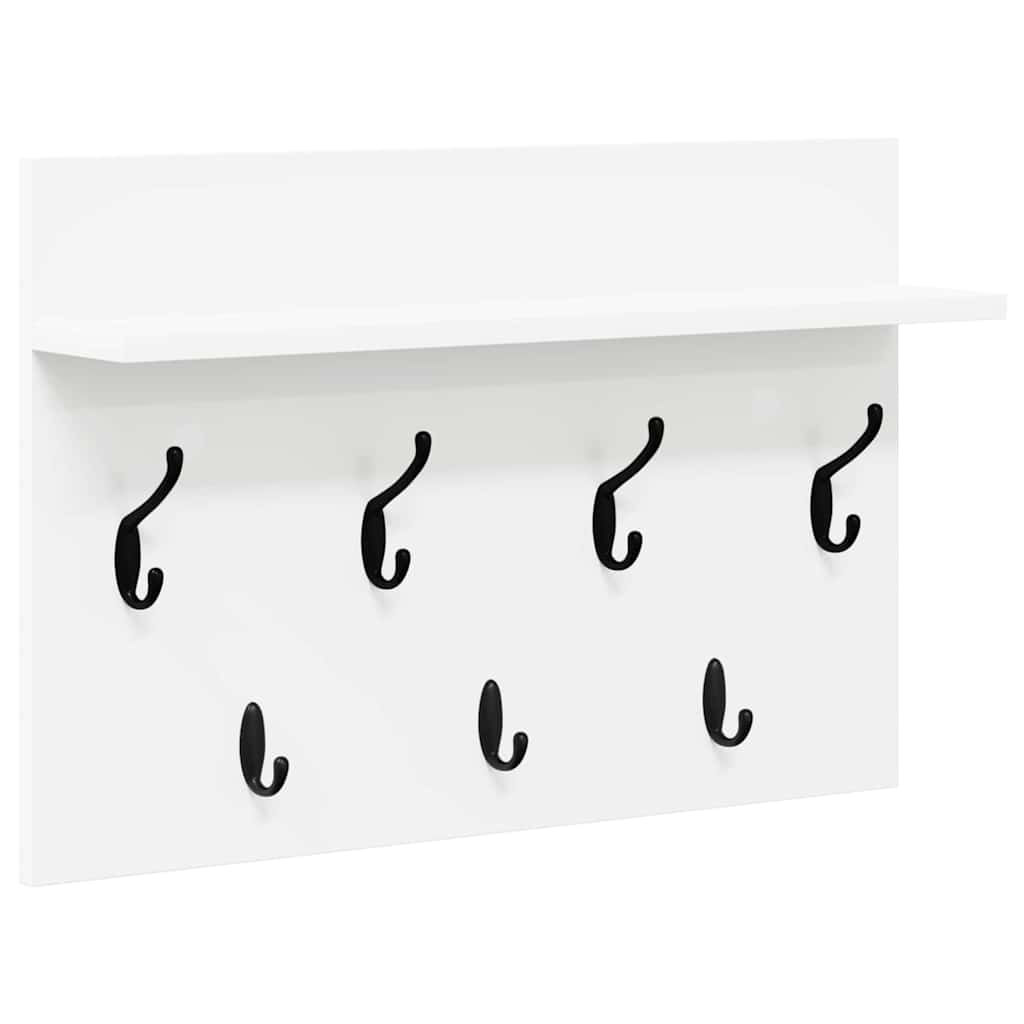 Wall-Mounted Coat Rack White 60 x 40 x 12 cm Engineered wood