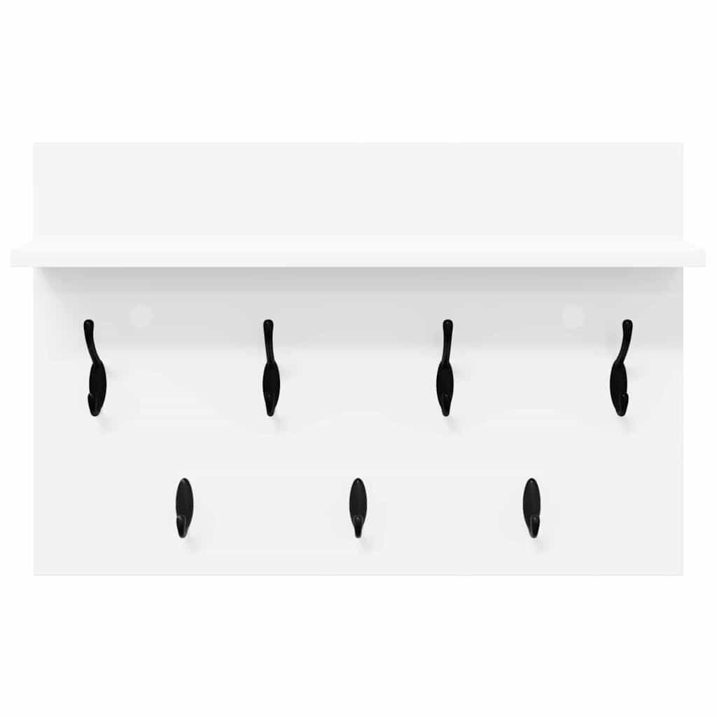 Wall-Mounted Coat Rack White 60 x 40 x 12 cm Engineered wood