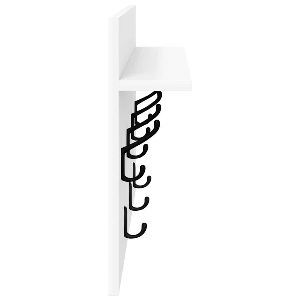 Wall-Mounted Coat Rack White 60 x 40 x 12 cm Engineered wood