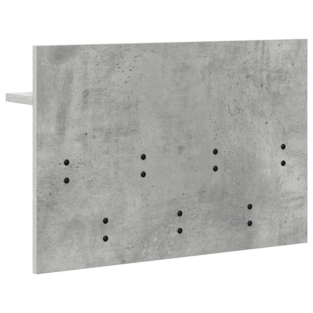 Wall-Mounted Coat Rack with Shelf Concrete Grey 60 x 40 x 12 cm