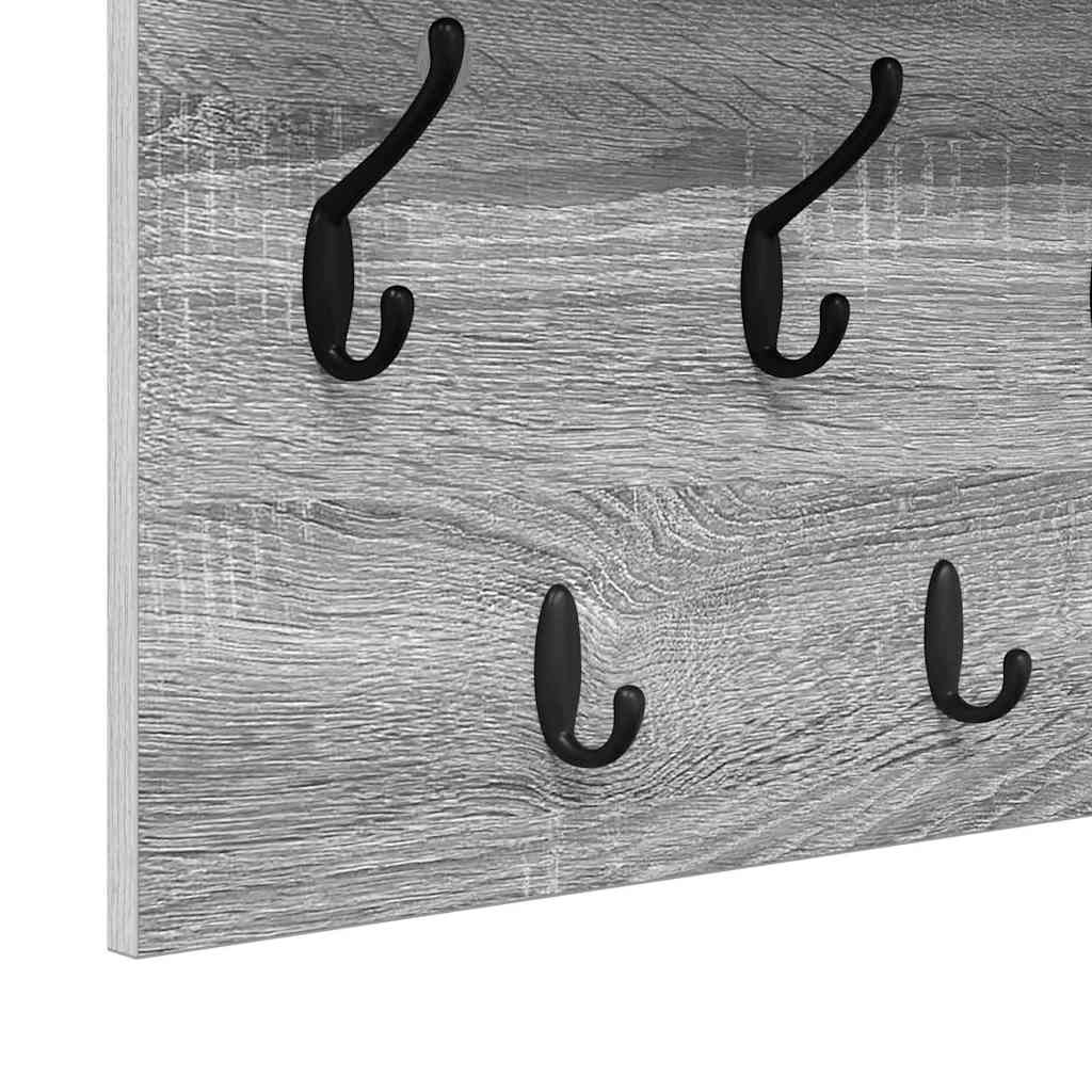 Wall-Mounted Coat Rack with Shelf Grey Sonoma 60 x 40 x 12 cm