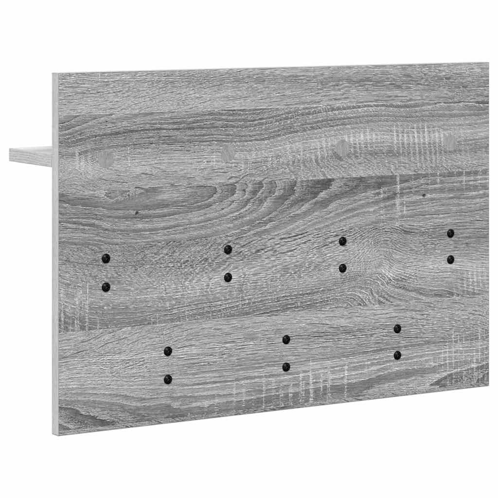 Wall-Mounted Coat Rack with Shelf Grey Sonoma 60 x 40 x 12 cm