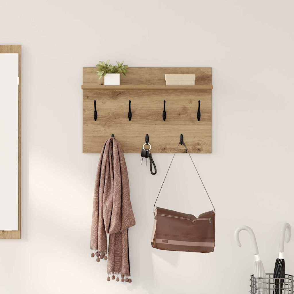 Wall-Mounted Coat Rack Wall-Mounted Artisan Oak 60 x 40 x 12 cm