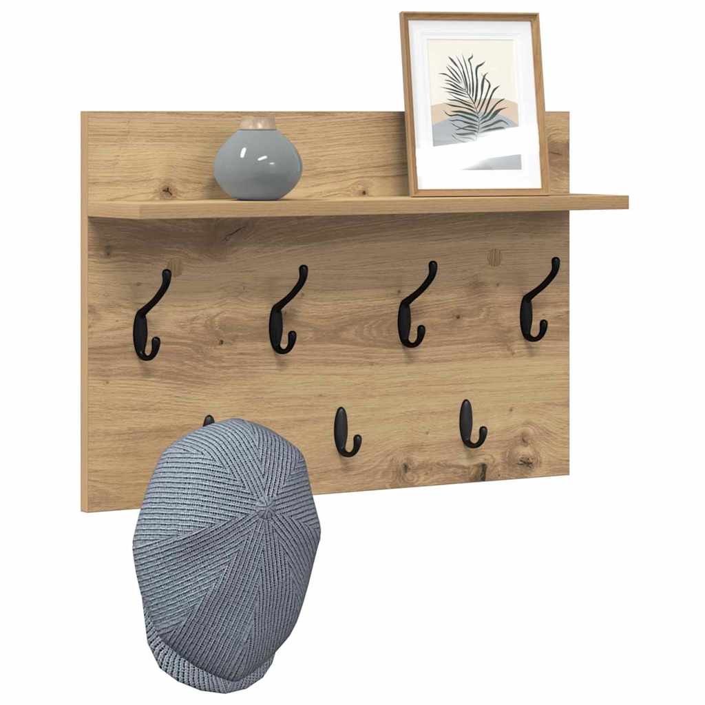 Wall-Mounted Coat Rack Wall-Mounted Artisan Oak 60 x 40 x 12 cm