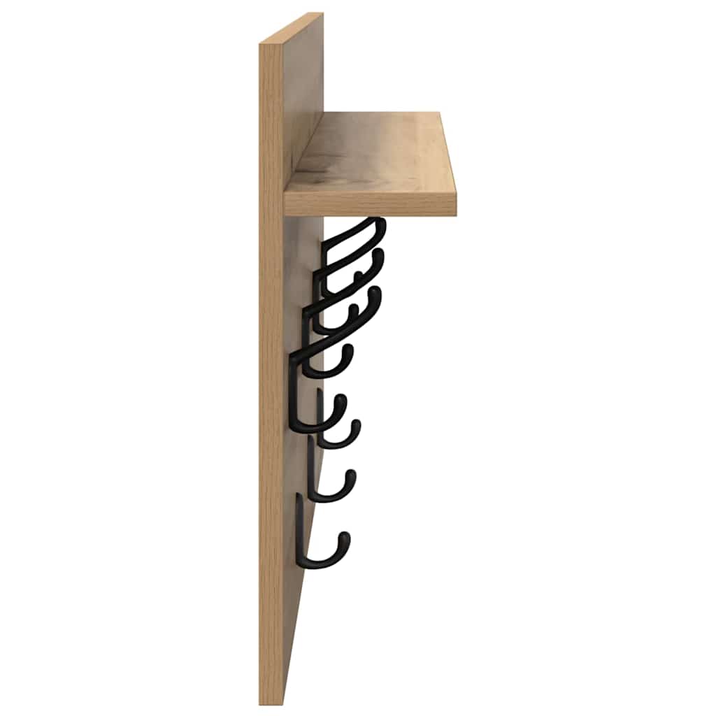 Wall-Mounted Coat Rack Wall-Mounted Artisan Oak 60 x 40 x 12 cm
