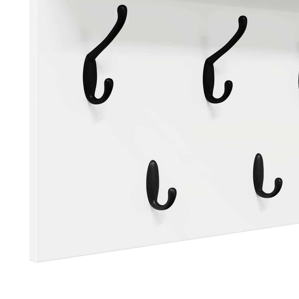 Wall-Mounted Coat Rack White 80 x 40 x 12 cm Engineered wood