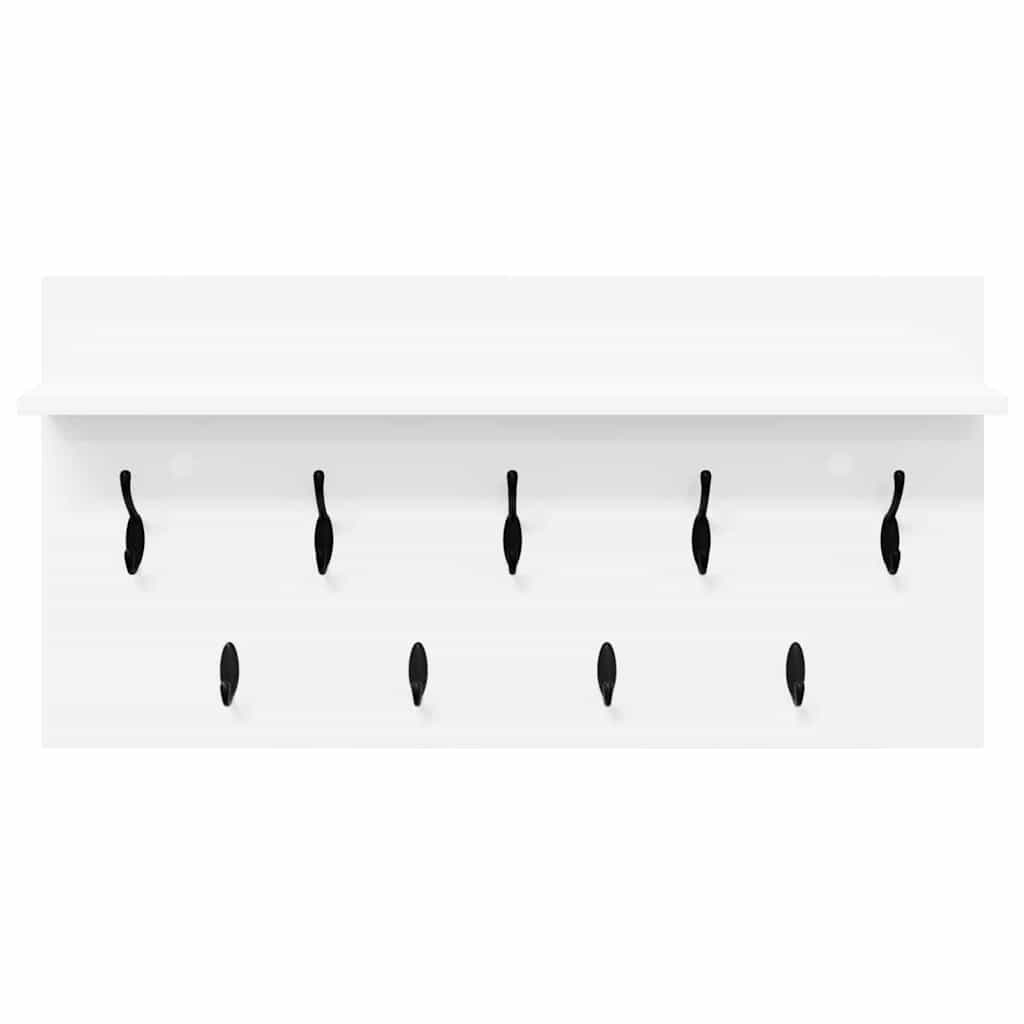 Wall-Mounted Coat Rack White 80 x 40 x 12 cm Engineered wood