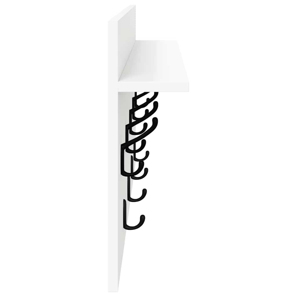 Wall-Mounted Coat Rack White 80 x 40 x 12 cm Engineered wood
