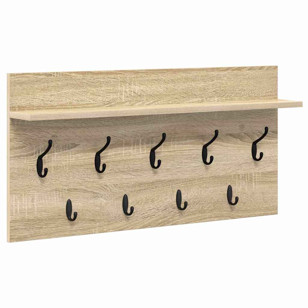 Wall-Mounted Coat Rack with Shelf Sonoma Oak 80 x 40 x 12 cm