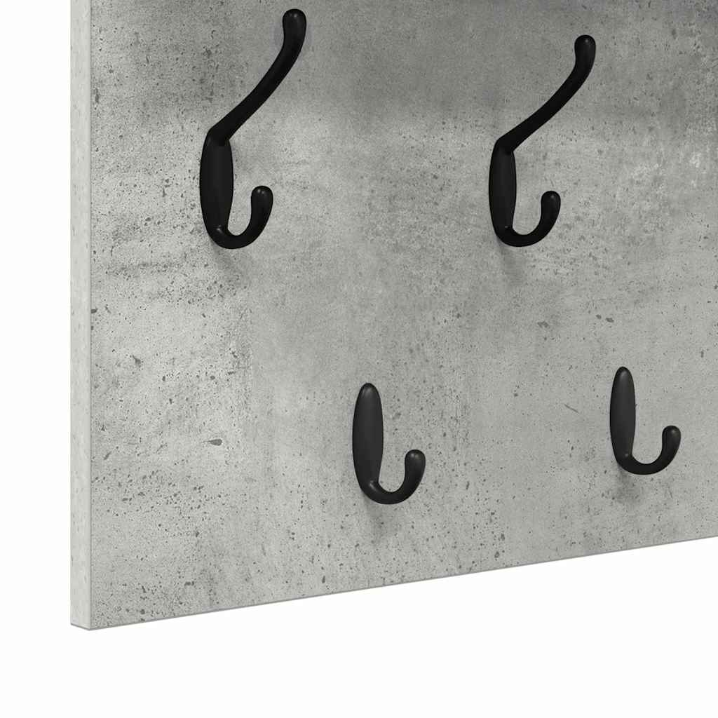 Wall-Mounted Coat Rack with Shelf Concrete Grey 80 x 40 x 12 cm