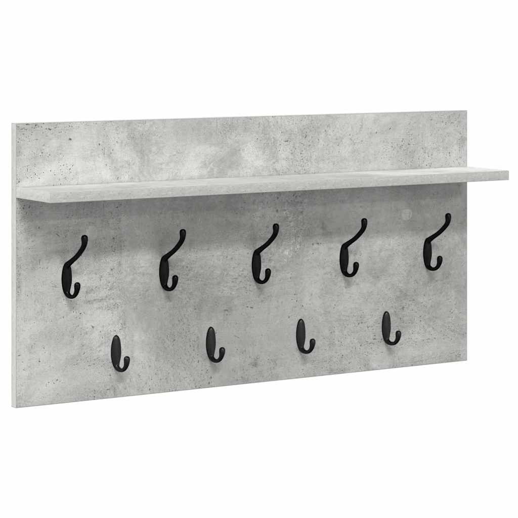 Wall-Mounted Coat Rack with Shelf Concrete Grey 80 x 40 x 12 cm