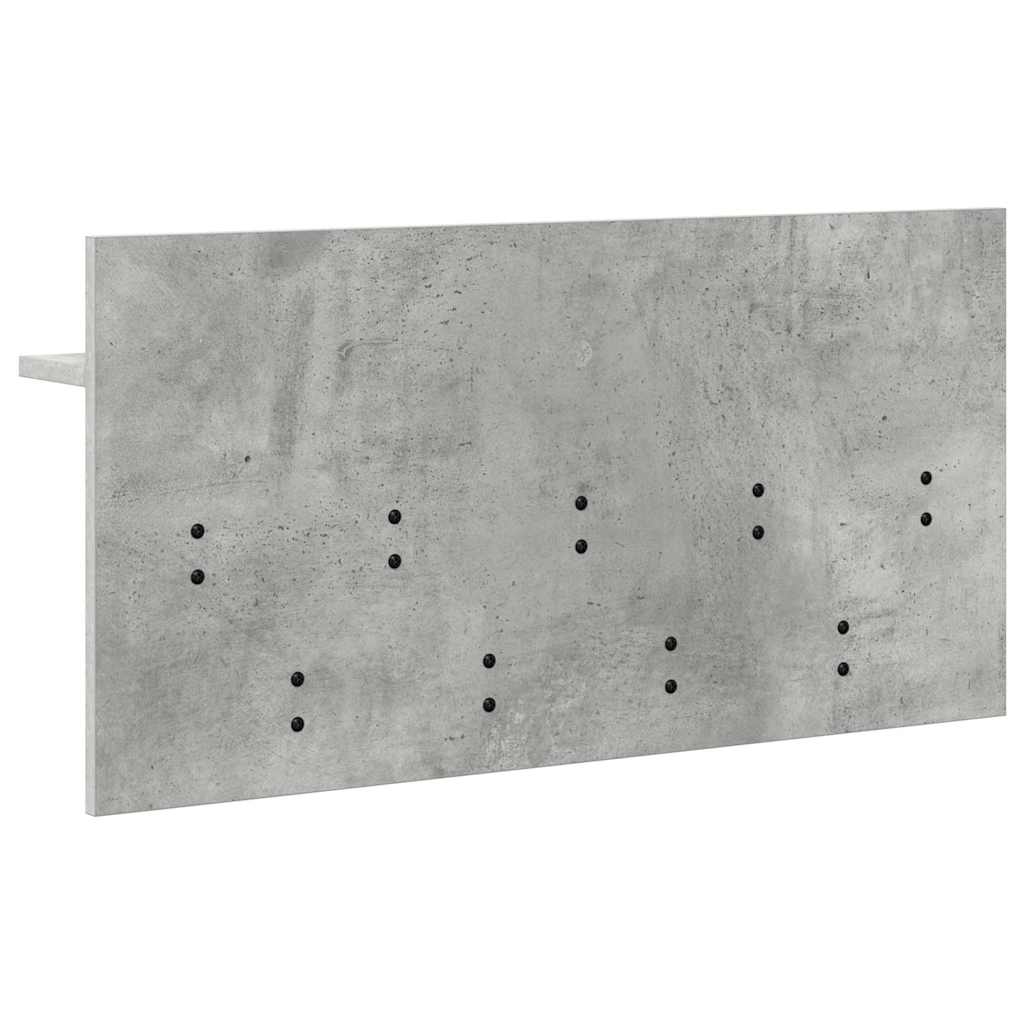Wall-Mounted Coat Rack with Shelf Concrete Grey 80 x 40 x 12 cm