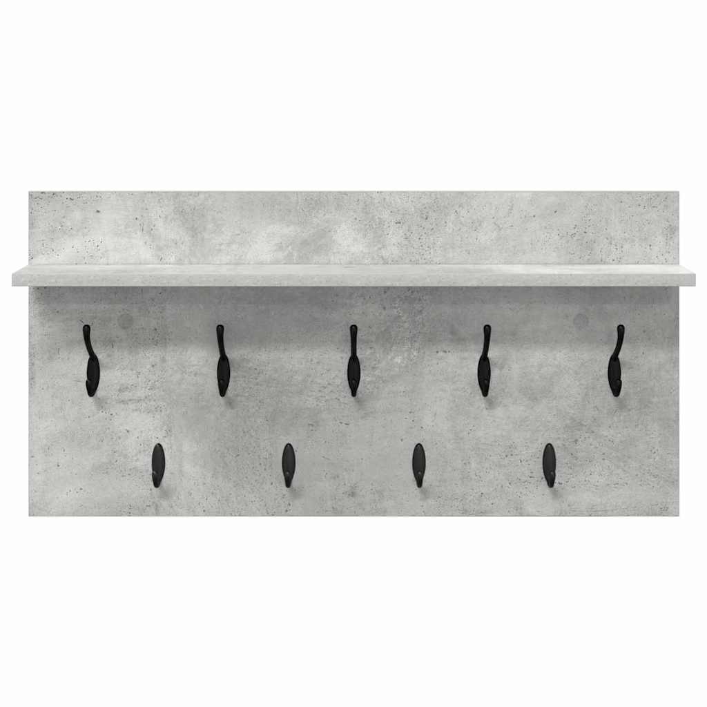 Wall-Mounted Coat Rack with Shelf Concrete Grey 80 x 40 x 12 cm