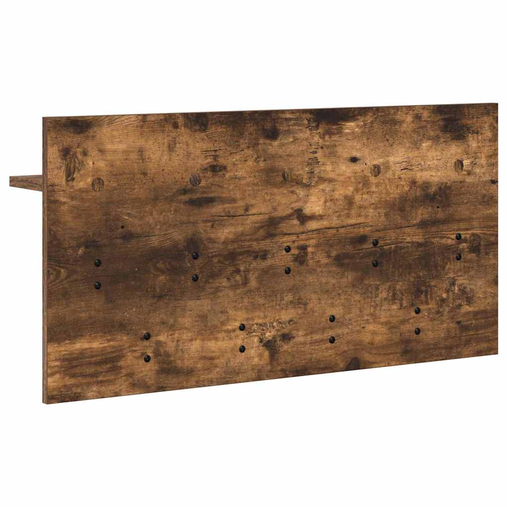Wall-Mounted Coat Rack with Shelf Smoked Oak 80 x 40 x 12 cm