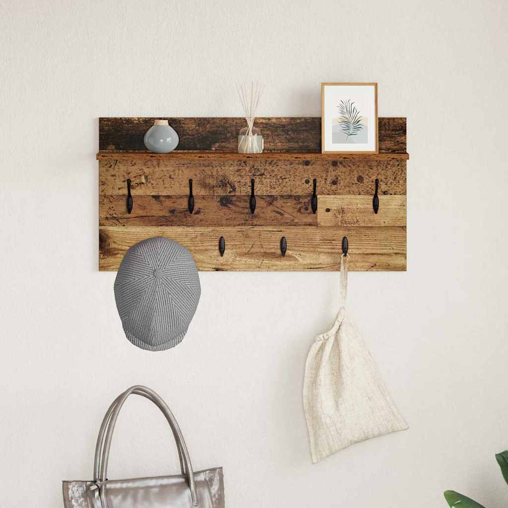 Wall-Mounted Coat Rack Old Wood 80 x 40 x 12 cm Engineered wood