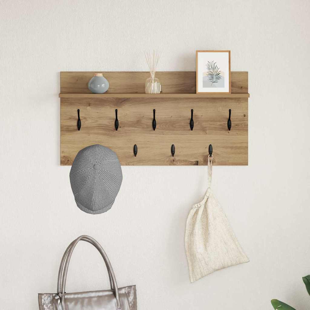 Wall-Mounted Coat Rack Wall-Mounted Artisan Oak 80 x 40 x 12 cm