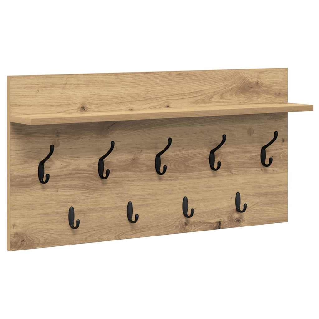 Wall-Mounted Coat Rack with Shelf Artisan Oak 80 x 40 x 12 cm