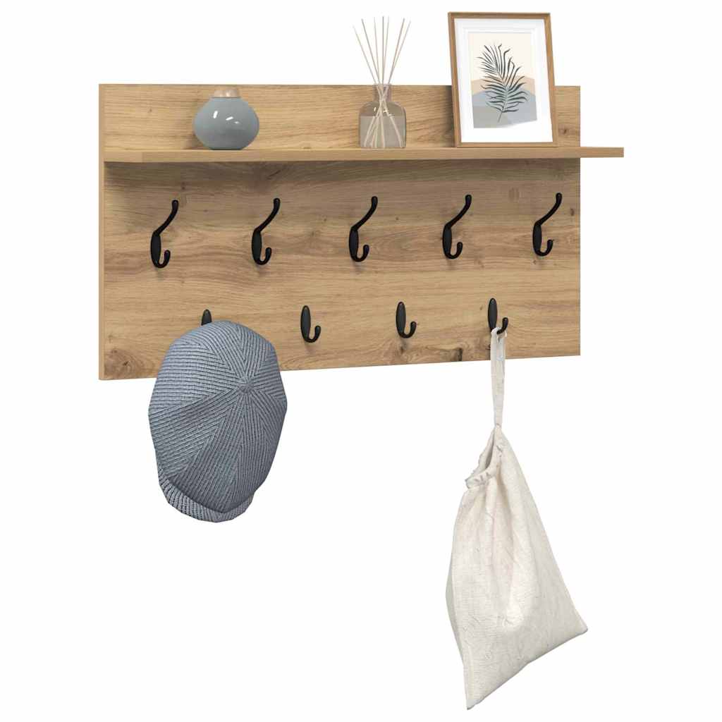 Wall-Mounted Coat Rack Wall-Mounted Artisan Oak 80 x 40 x 12 cm