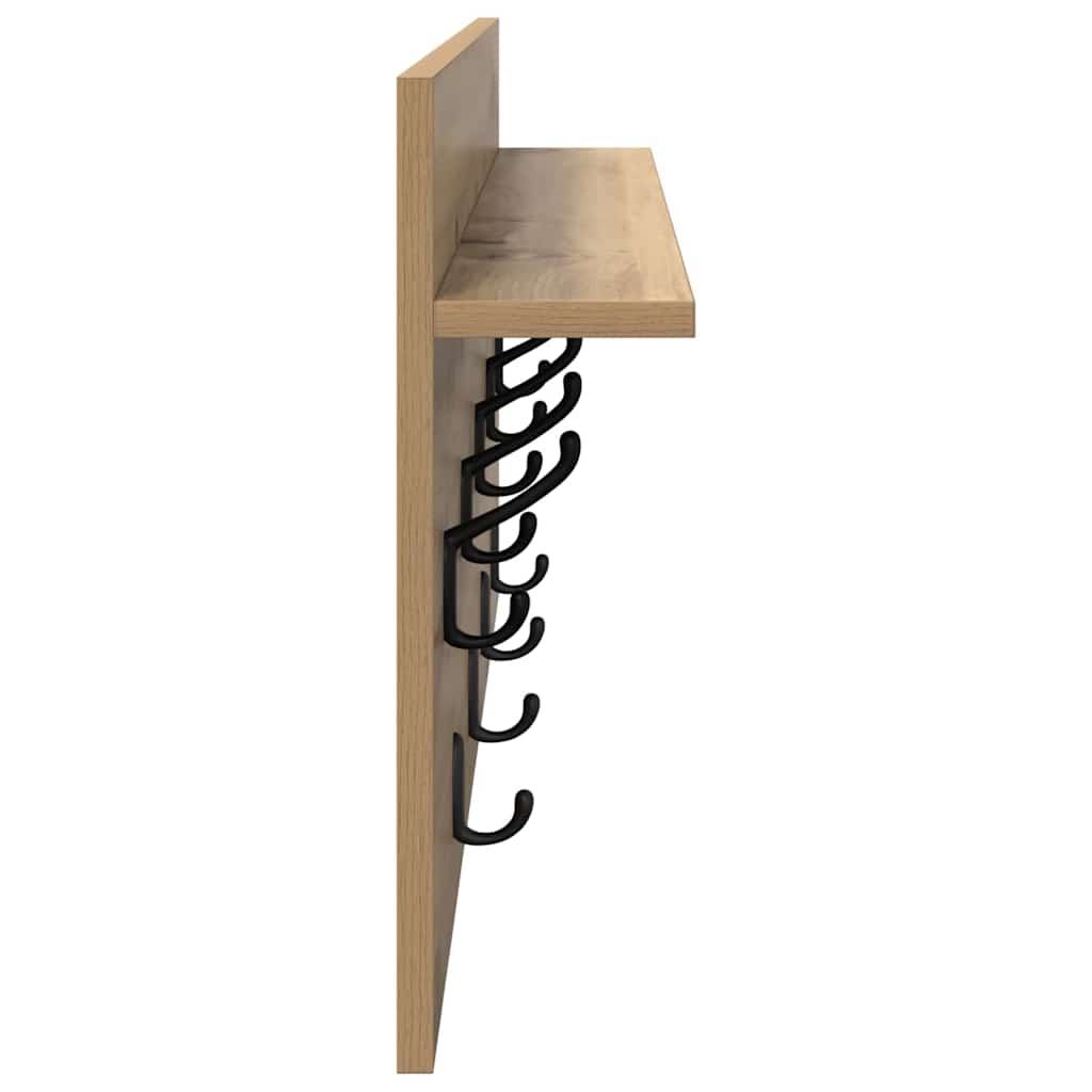 Wall-Mounted Coat Rack Wall-Mounted Artisan Oak 80 x 40 x 12 cm