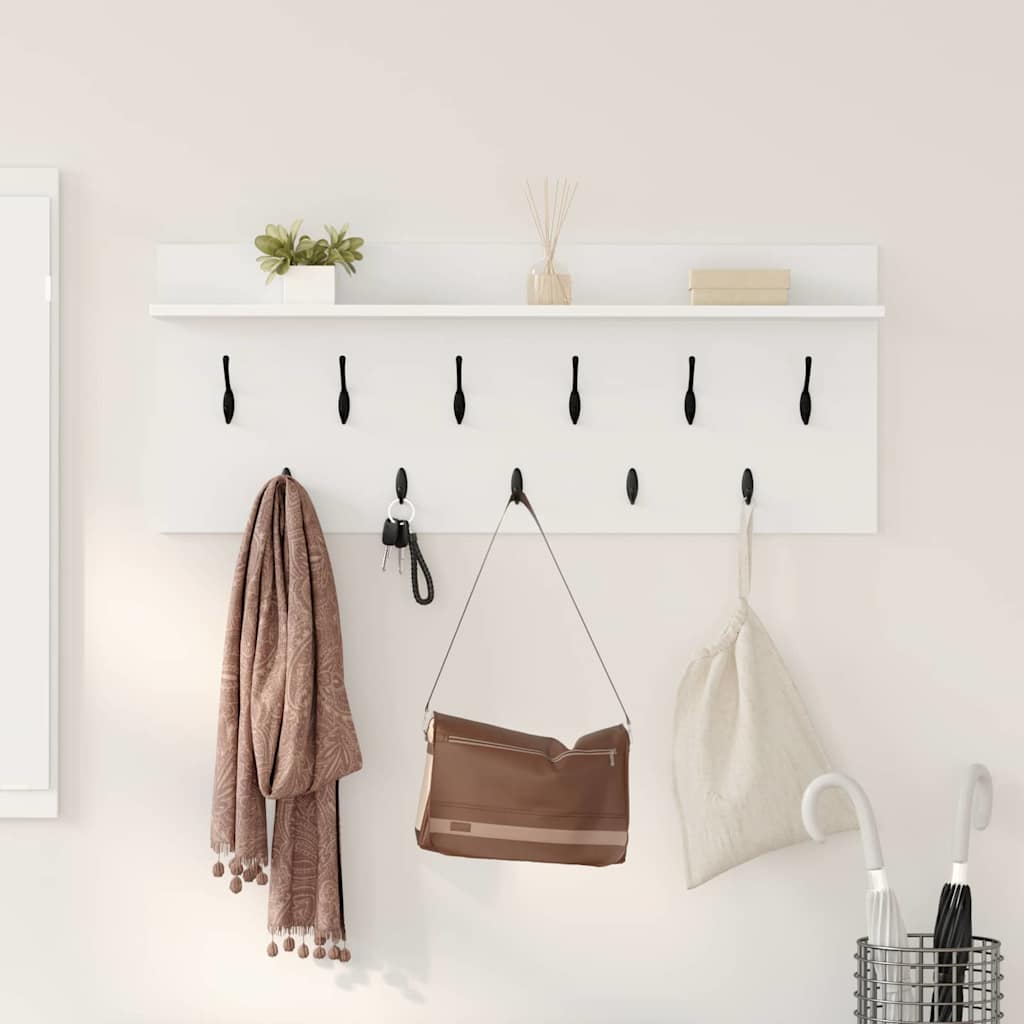 Wall-Mounted Coat Rack White 100 x 40 x 12 cm Engineered wood