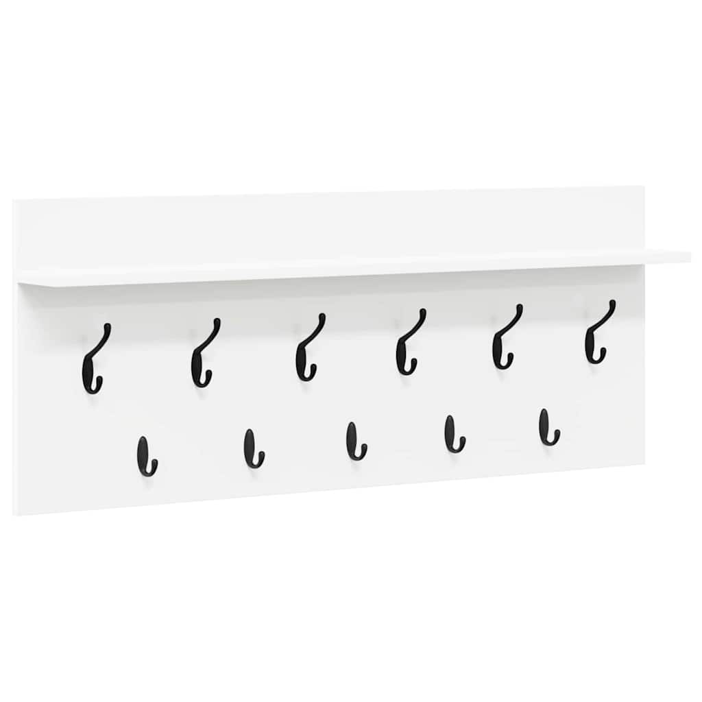 Wall-Mounted Coat Rack White 100 x 40 x 12 cm Engineered wood