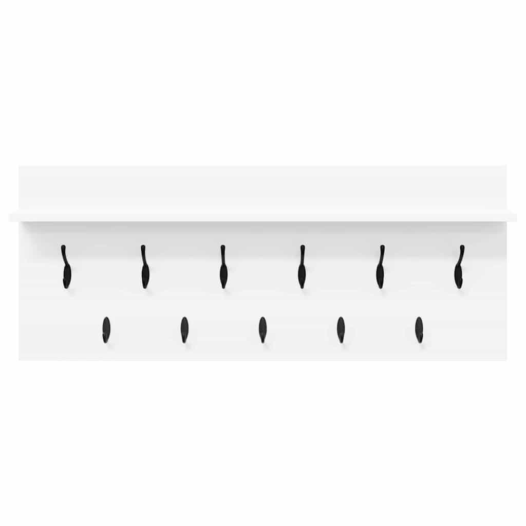 Wall-Mounted Coat Rack White 100 x 40 x 12 cm Engineered wood