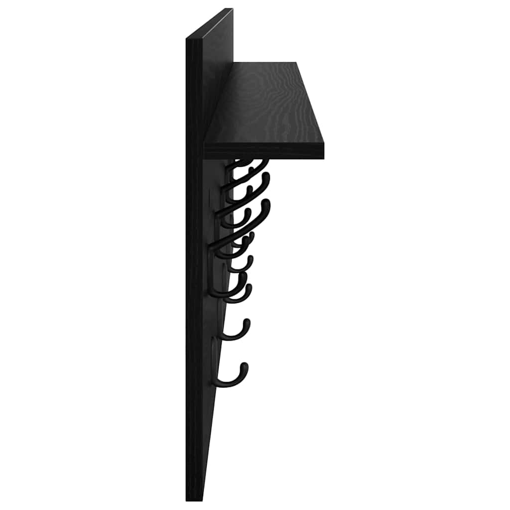 Wall-Mounted Coat Rack Wall-Mounted Black Oak 100 x 40 x 12 cm