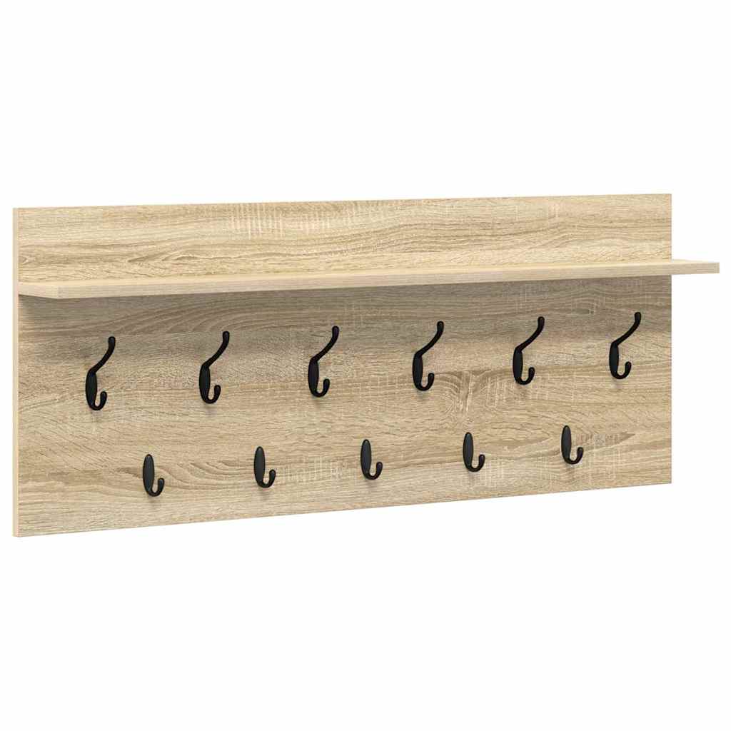 Wall-Mounted Coat Rack with Shelf Sonoma Oak 100 x 40 x 12 cm
