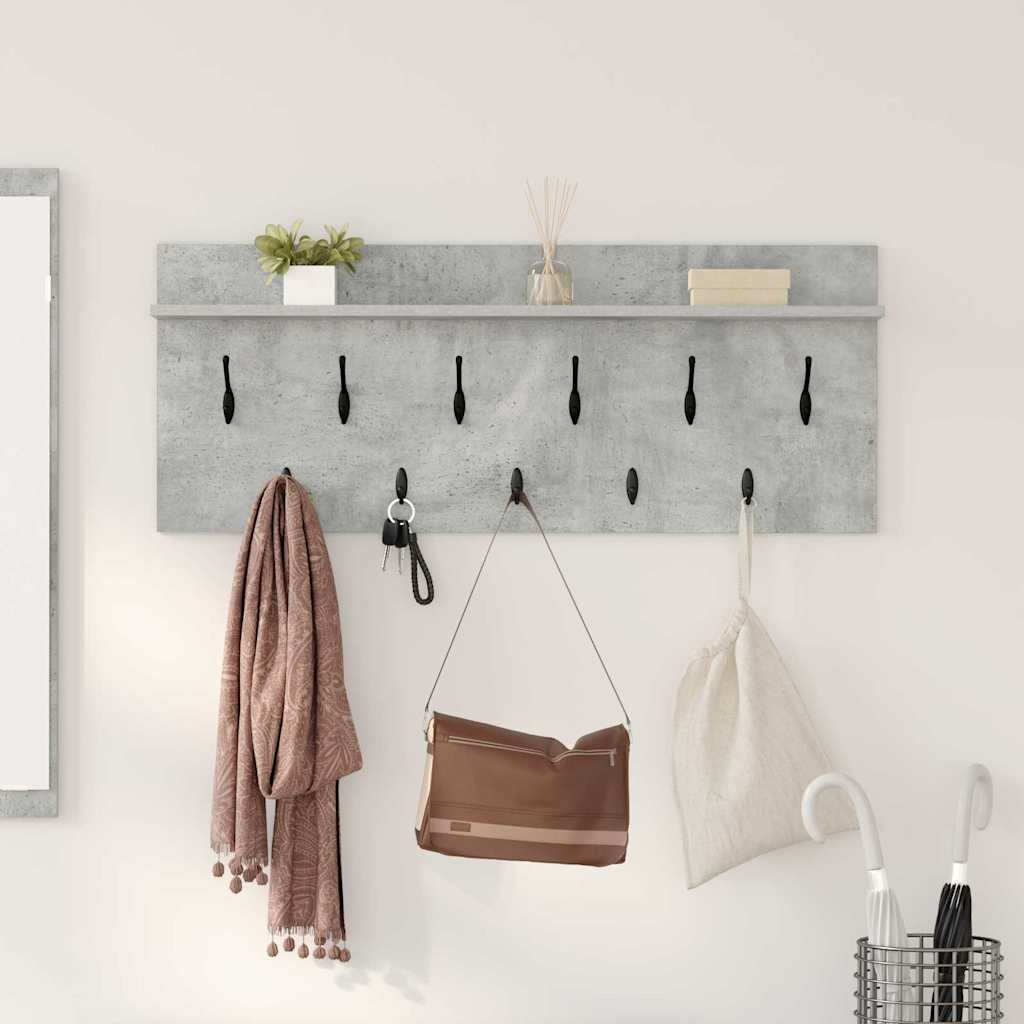 Wall-Mounted Coat Rack Concrete Grey 100 x 40 x 12 cm