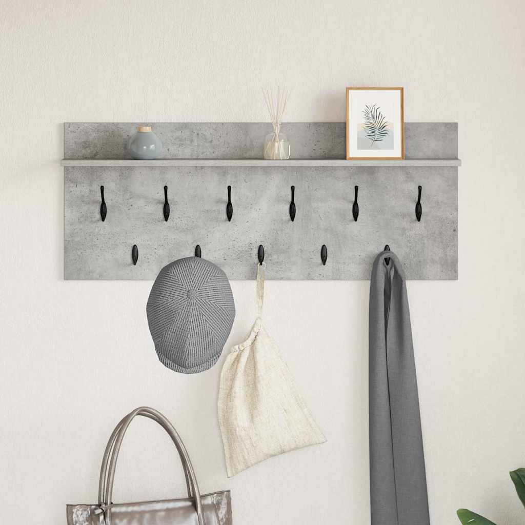 Wall-Mounted Coat Rack Concrete Grey 100 x 40 x 12 cm
