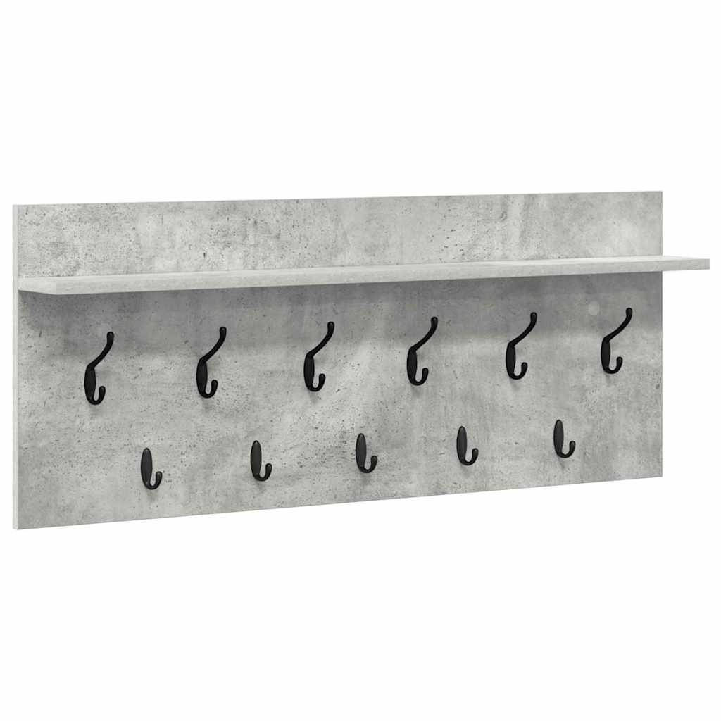 Wall-Mounted Coat Rack Concrete Grey 100 x 40 x 12 cm