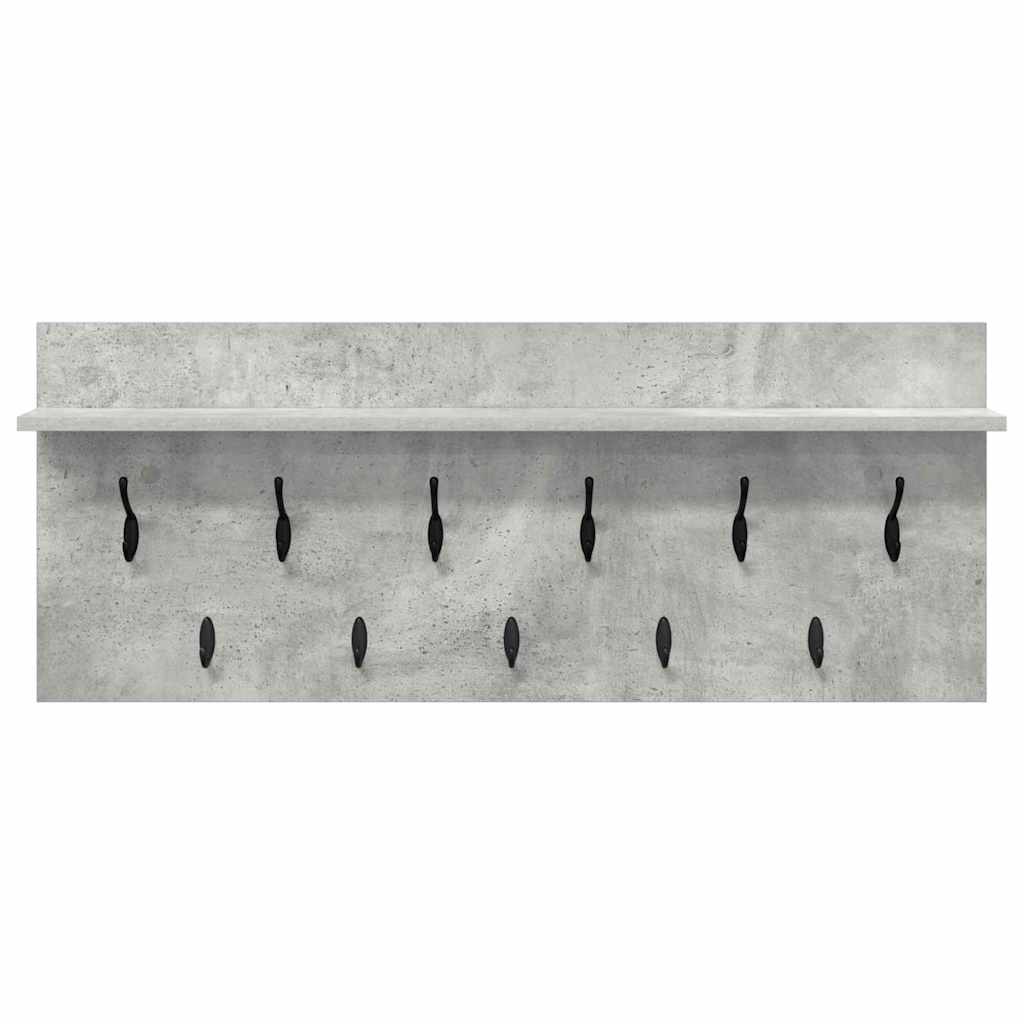 Wall-Mounted Coat Rack Concrete Grey 100 x 40 x 12 cm