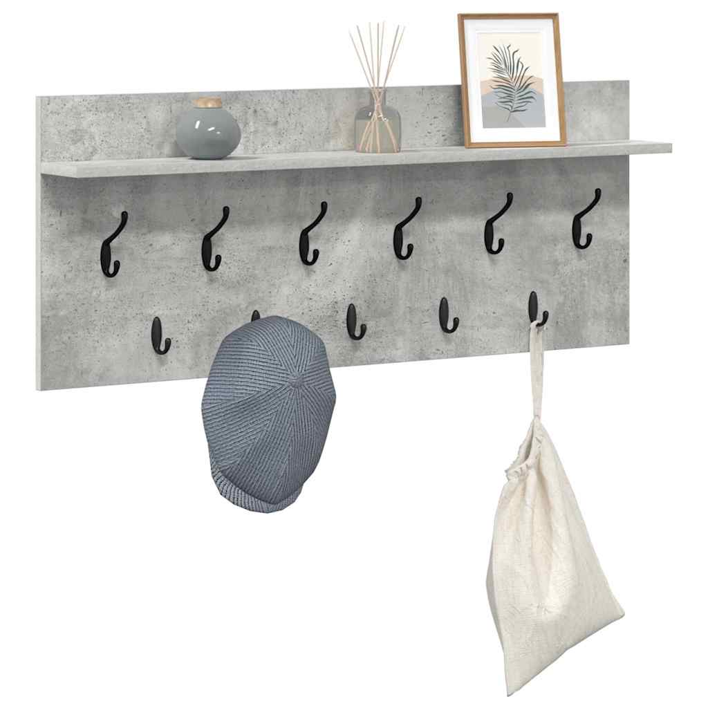 Wall-Mounted Coat Rack Concrete Grey 100 x 40 x 12 cm
