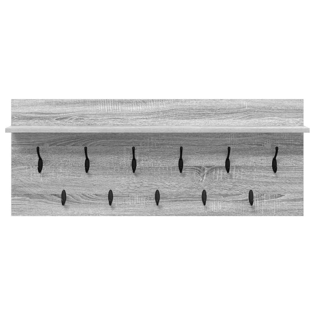 Wall-Mounted Coat Rack with Shelf Grey Sonoma 100 x 40 x 12 cm